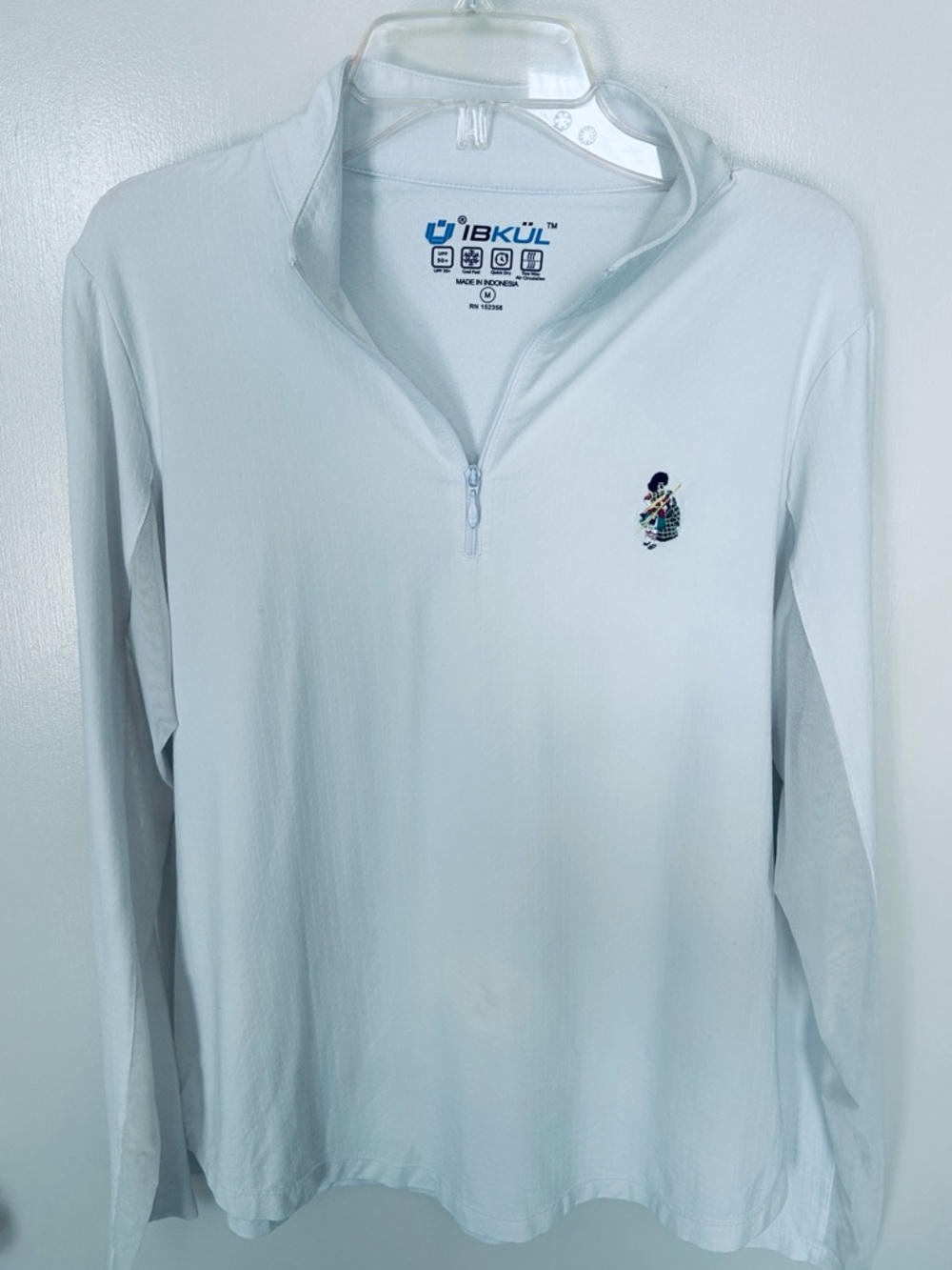 IBKUL White Long Sleeve Quarter-Zip Utility Jacket